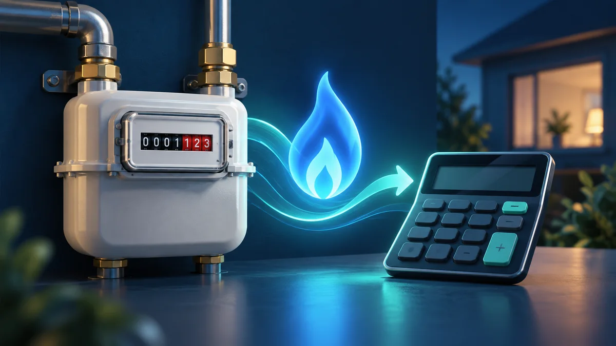 Illustration : Convertir le gaz : m³ → kWh