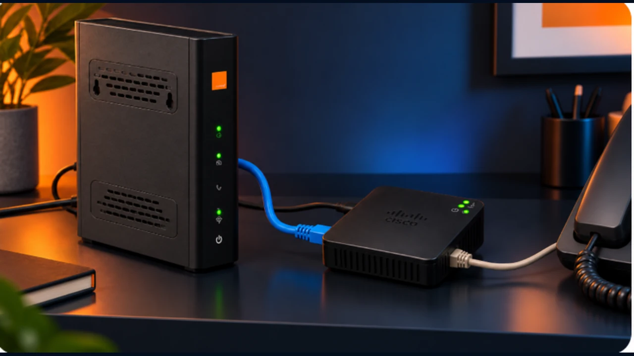Modem Orange, Cisco SPA112 et téléphone fixe correctement raccordés