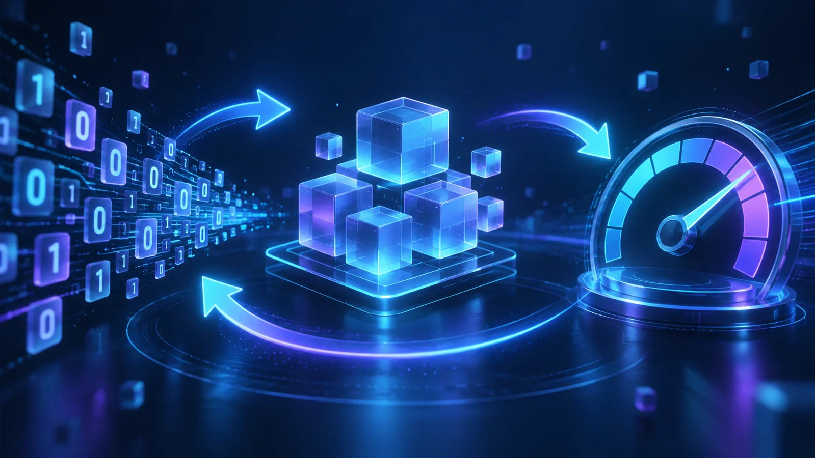 Blocs de données transformés entre stockage et débit Internet