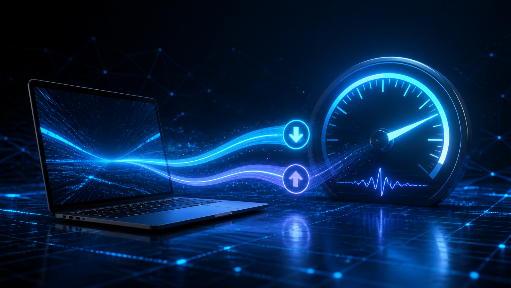Illustration du test de vitesse Internet