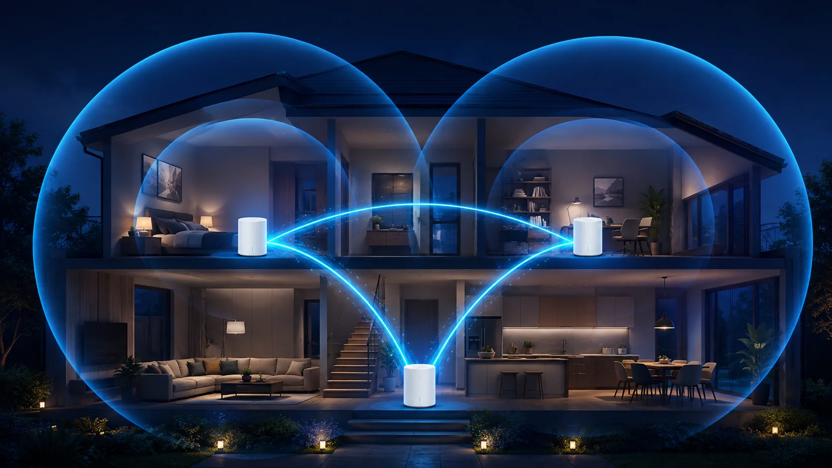 Réseau Wi-Fi Mesh dans une maison