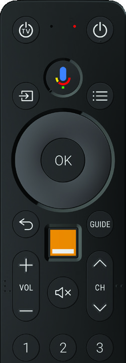 Télécommande Orange TV Box STB3 avec boutons repérés