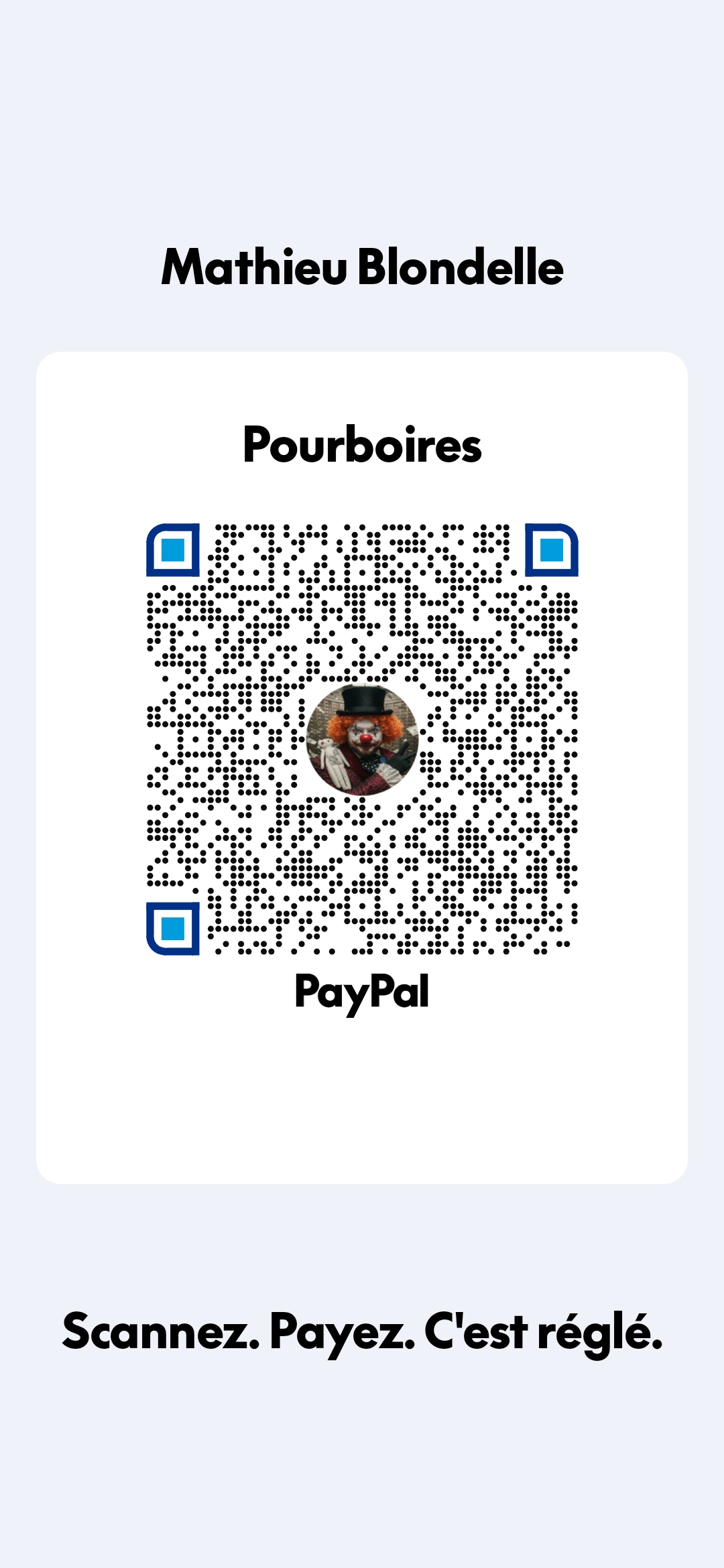 QR code PayPal de Mathieu Blondelle